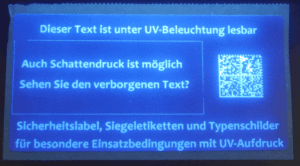 UV-Wasserzeichen-Etikett